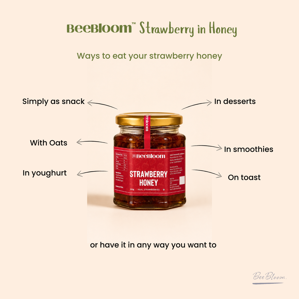 Strawberry Honey – Natural Honey preserved Strawberries
