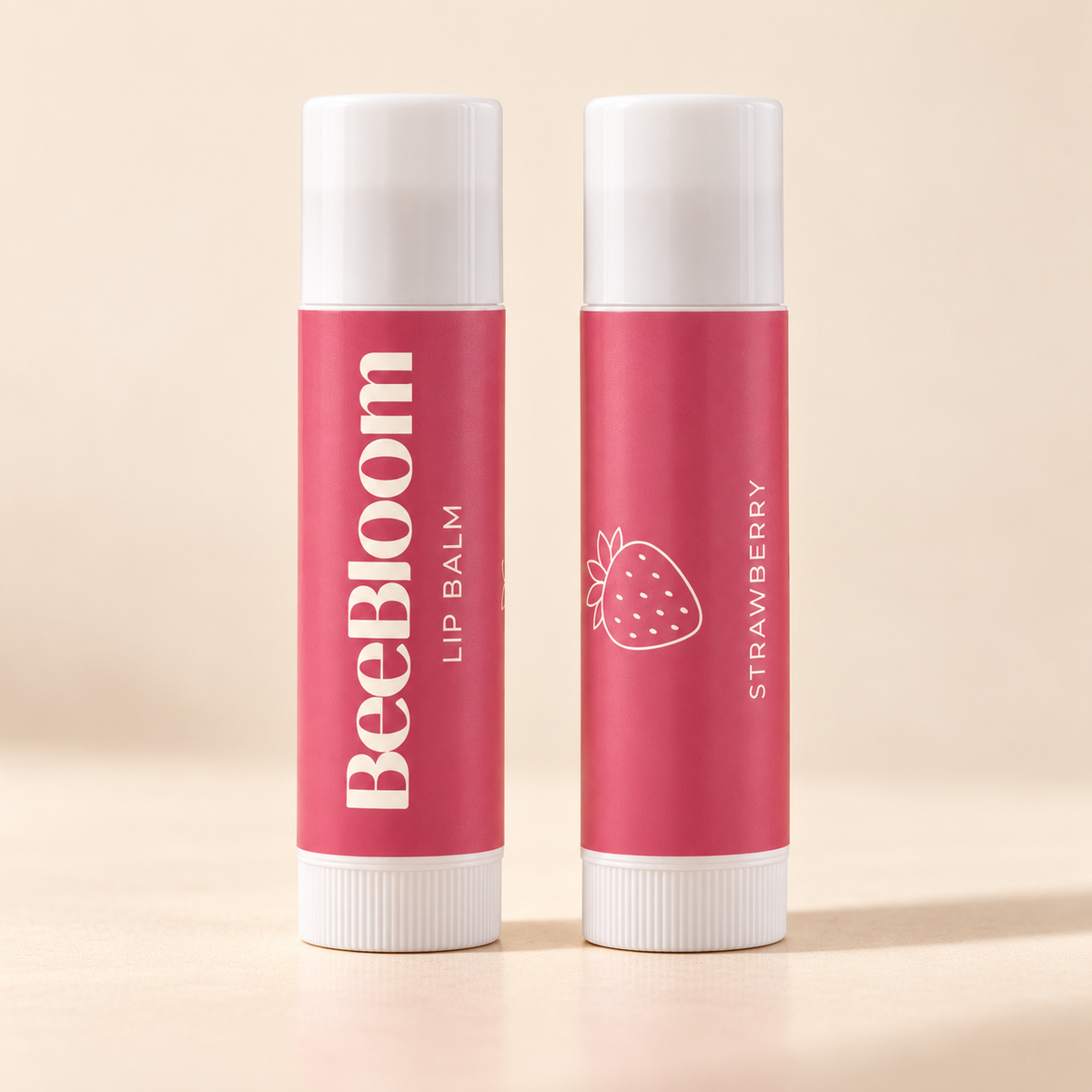 Strawberry Lip Balm | Made with Beeswax, Cocoa butter & natural oils