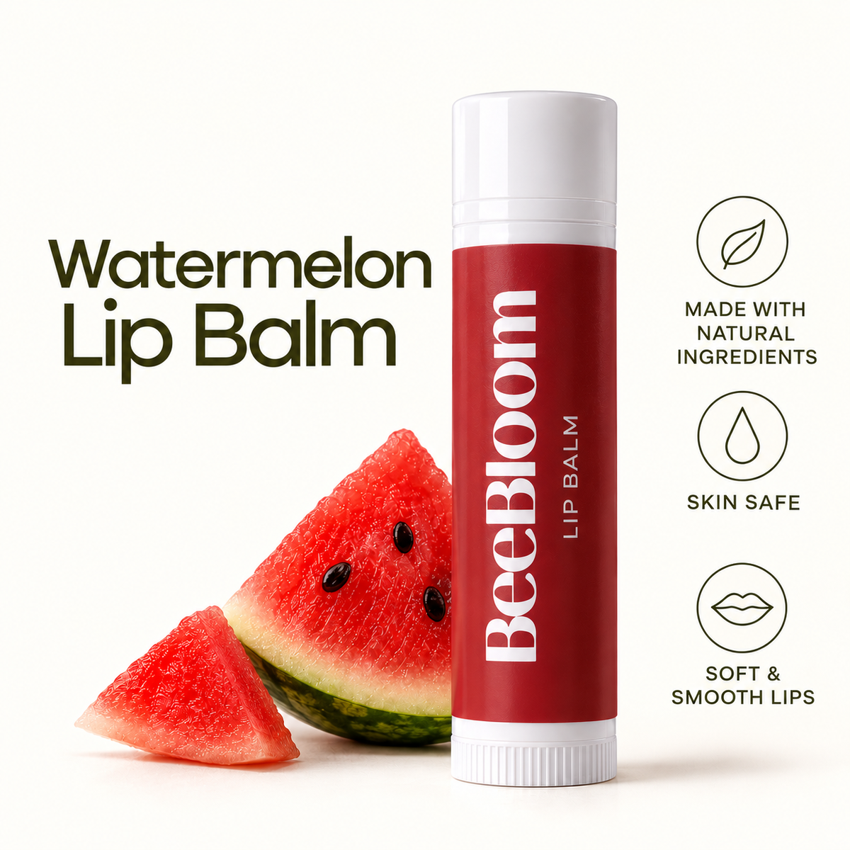 Watermelon Lip Balm | made with beeswax, cocoabutter and natural oils.