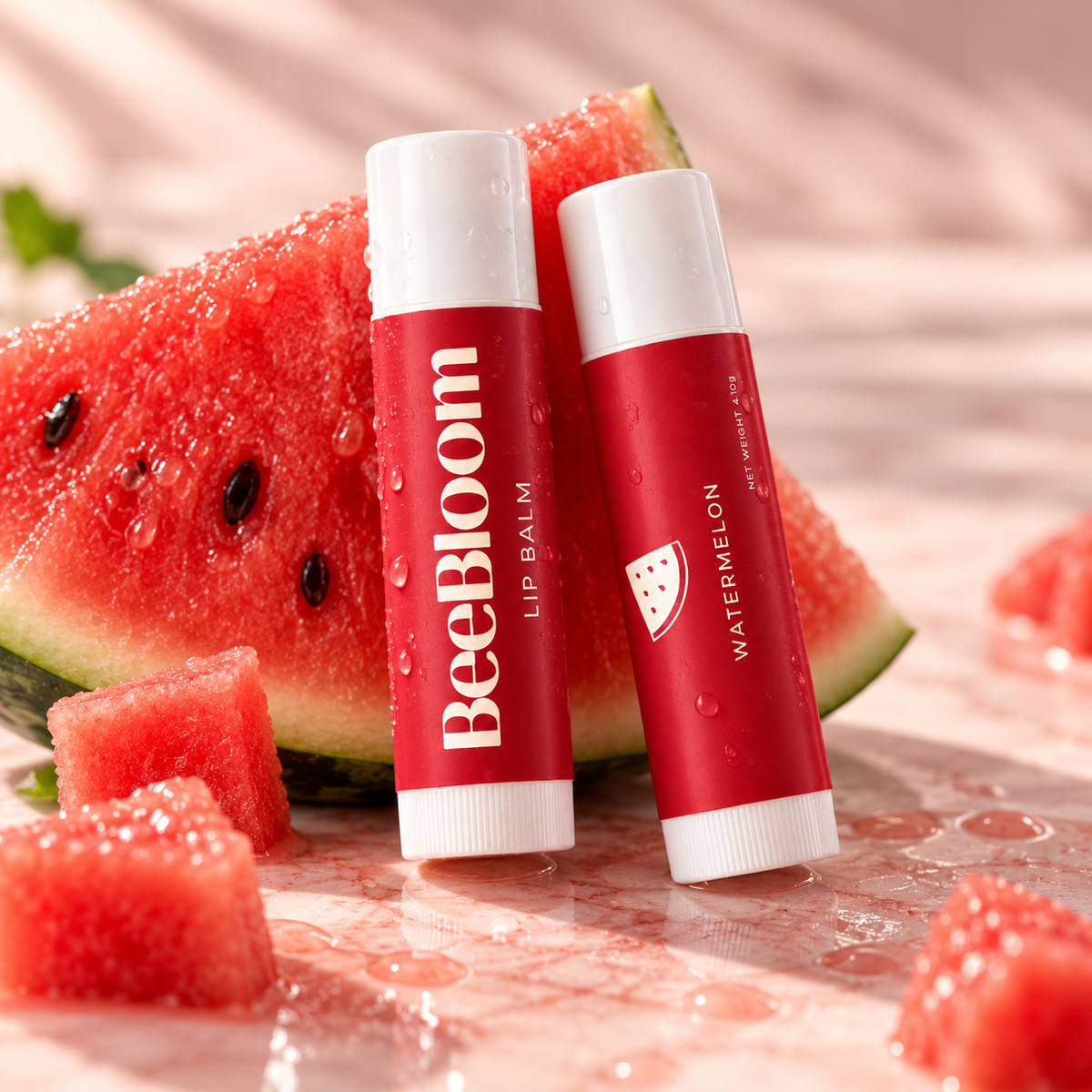 Watermelon Lip Balm | made with beeswax, cocoabutter and natural oils.